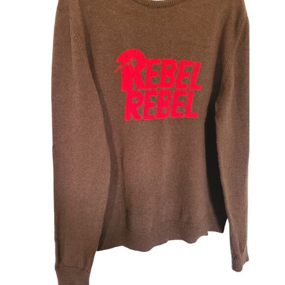 HADES David Bowie Rebel Rebel Men's Lambswool Crewneck Sweater Size M/L - Picture 4 of 6